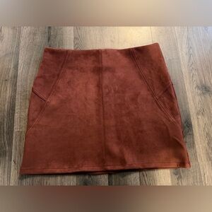 She + Sky faux Suede Mini Skirt Burnt Orange Sedona Size L